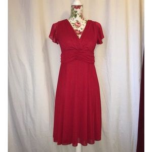 Red Dress with Low Cut Chest